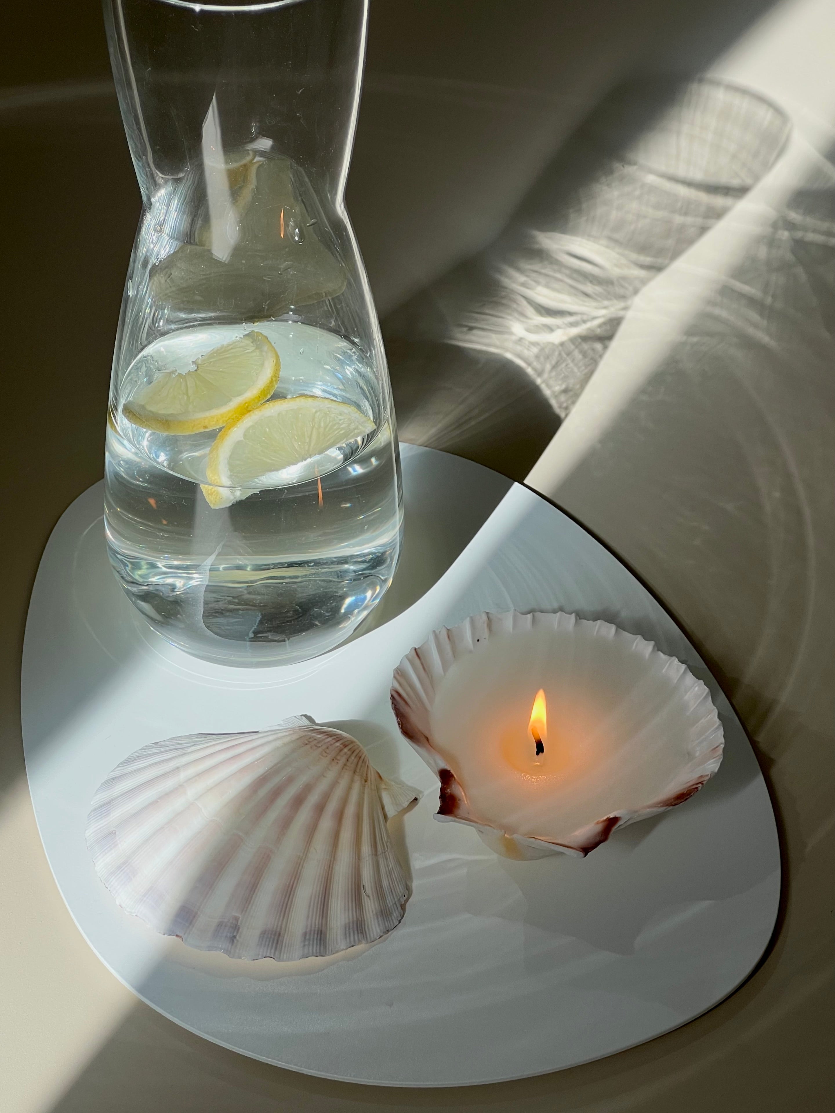 Minimalistische Muschelkerze - Metallbude