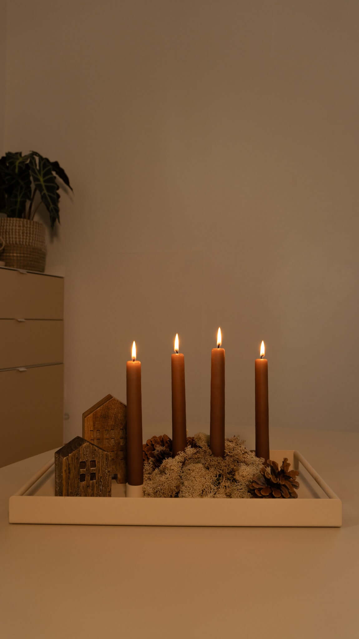 Adventskranz mit Moos - Metallbude