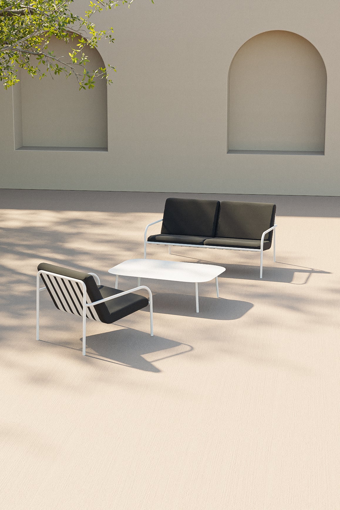 GARTEN LOUNGE SET (3 tlg.)