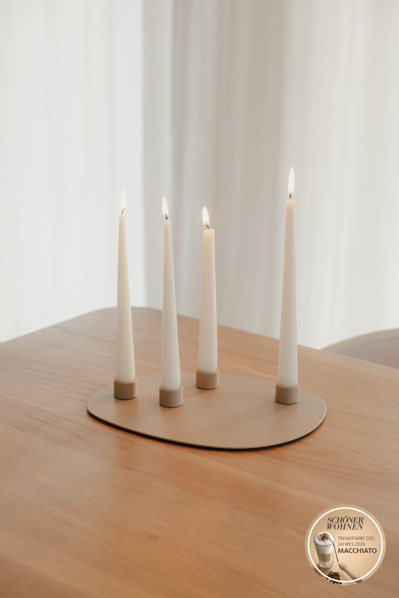 KERZENSTÄNDER NOA L | OUTLET - Macchiato / 1 Tablett