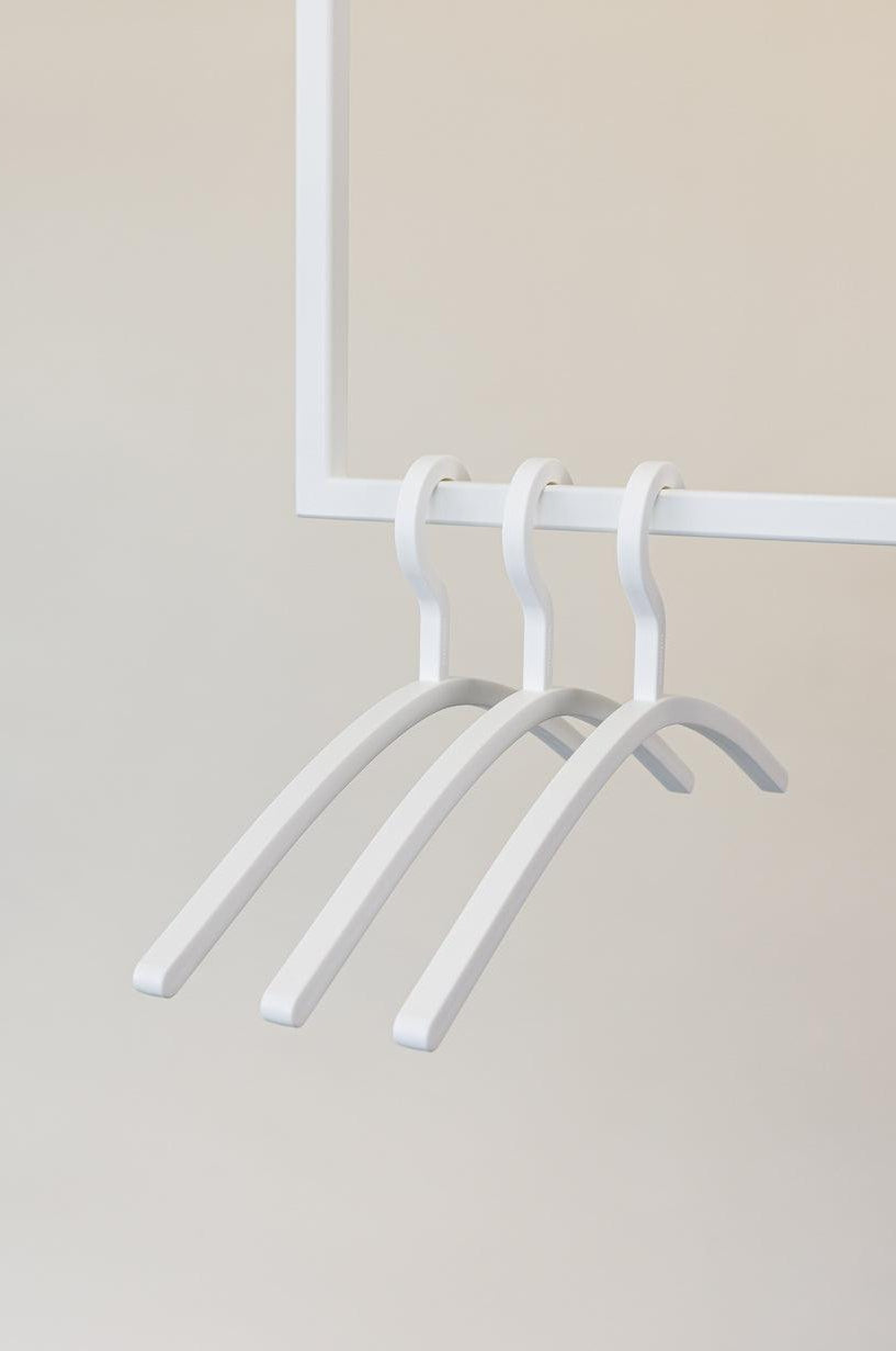 3er Set Kunststoff Kleiderbügel in der Farbe Weiß | Metallbude